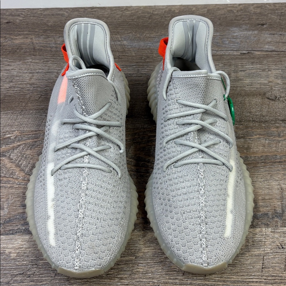 Adidas Yeezy Boost 350 V2 “Tail Light” Light Gray / Orange Heel Tab | M Size 11 - Picture 2 of 9